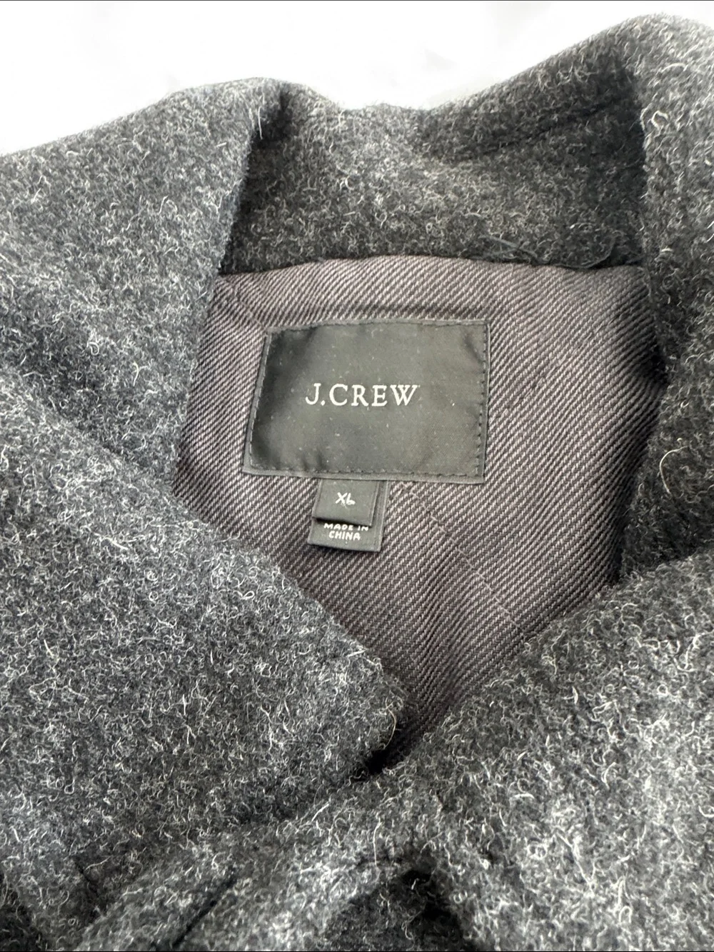 J. Crew Men's Charcoal Wool Pea Coat